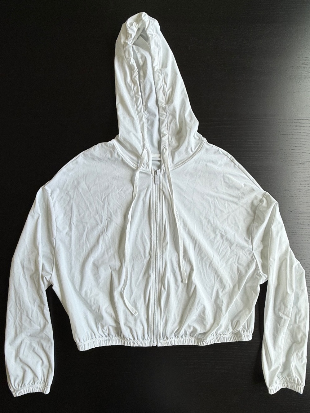 Women's UPF 50+ White Sun Protection Jacket Size 8 Lightweight Zip Hoodie